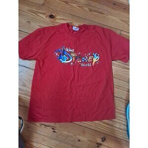 Vintage Y2K Walt Disney World Parks Shirt Men's M Red Short Sleeve T-Shirt